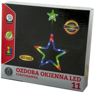 Ozdoba okienna LED gwiazda 11 diod multikolor