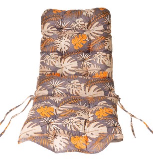 Poduszka na fotel ogrodowy szara w liście gr. 8 cm