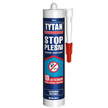 Silikon sanitarny akrylowy Stop Pleśni Biały 280ml Tytan