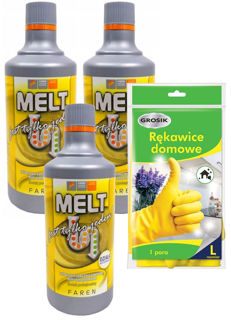 Środek do udrażniania rur Melt 3x750ml + rękawice