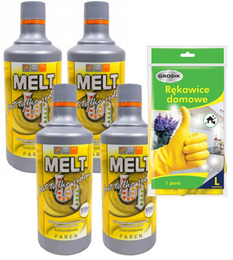 Środek do udrażniania rur Melt 4x750ml + rękawice