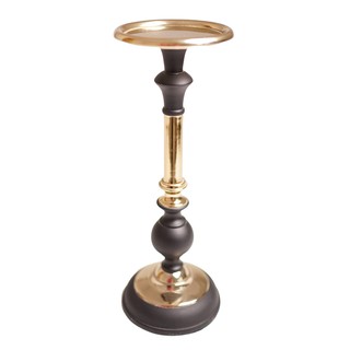 Świecznik metalowy Kolumna czarno-złoty 29,5cm