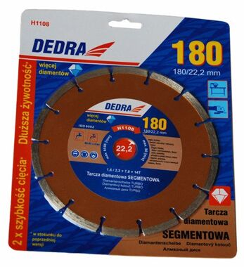 Tarcza diamentowa segmentowa do cięcia 180mm DEDRA