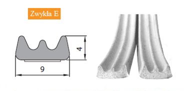 Uszczelka gumowa profil E 2 x 75m BIAŁA (1 mb)
