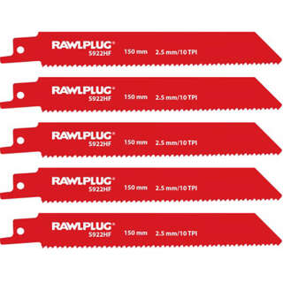 Zestaw brzeszczotów do piły szablowej 5szt 152mm 2,5mm Rawlplug