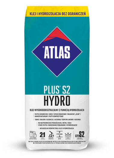 ATLAS PLUS S2 HYDRO 15 kg Klej i Hydroizolacja 3w1