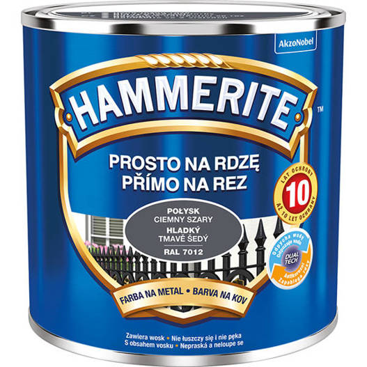 Farba Hammerite Ciemny szary Połysk 0,25L