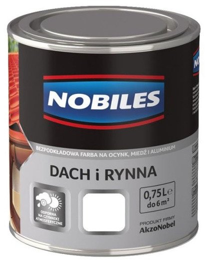 Farba Nobiles Dach i Rynna 0,75L Biała