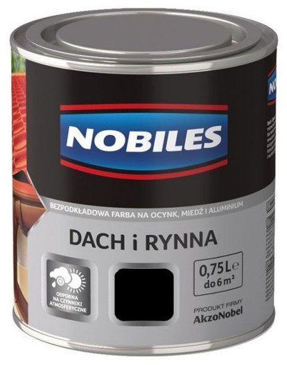 Farba Nobiles Dach i Rynna 0,75L Czarny