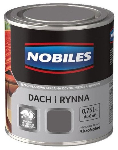 Farba Nobiles Dach i Rynna 0,75L Szary grafitowy