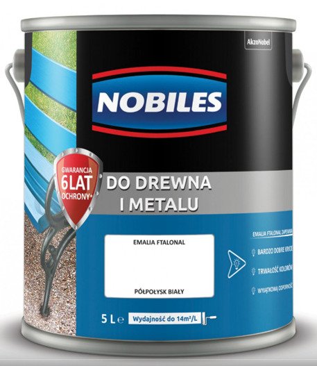 Farba do metalu i drewna Ftalonal Biały Nobiles 5L