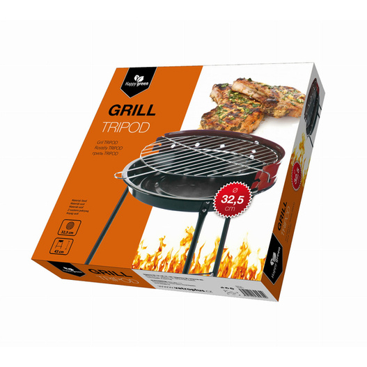 Grill okrągły 43x32,5cm czarno-czerwony