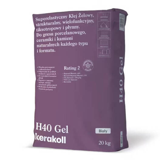 Klej żelowy H40 Gel C2TE Biały 20kg Kerakoll