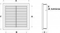 Kratka wentylacyjna 11x14 skośna płaska grafit