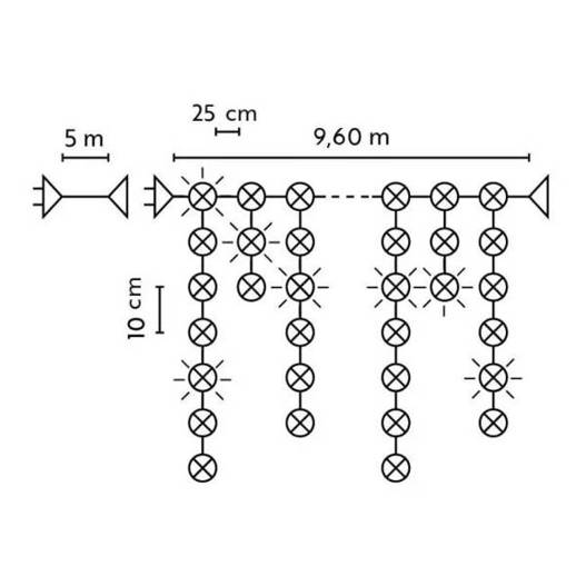 Kurtyna flesz 200LED 9,6m biały zimny i ciepły