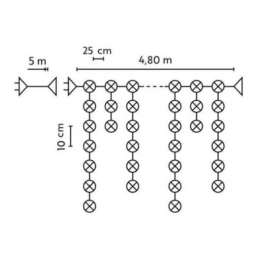 Kurtyna sople 100LED 4,8m biały ciepły zewnętrzne