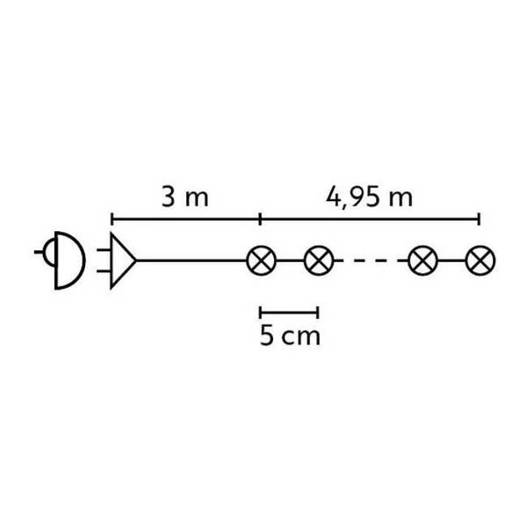 Lampki LED 140L 6,95m biały ciepły zewnętrzne