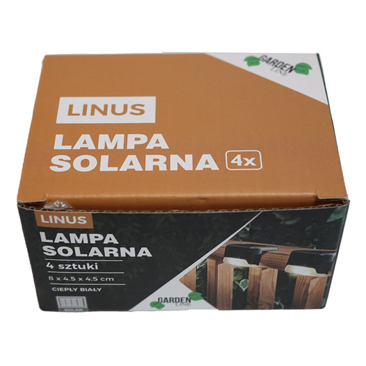 Lampki solarne do barierki 4 sztuki 8x4,5cm biały ciepły