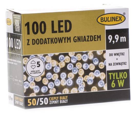 Lampki zewnętrzne i wewnętrzne 100LED białe