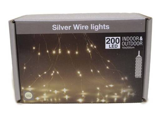 Lampki zewnętrzne/wewnętrzne ŻYŁKA 200 Led wiązki 10x20L/ 2m biały ciepły