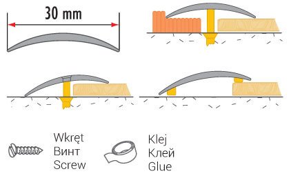 Listwa ochronna owalna 90cm Złota 30mm Cezar