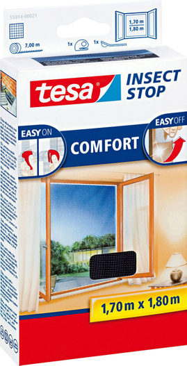 Moskitiera okienna Comfort czarna 1,8x1,7m Tesa