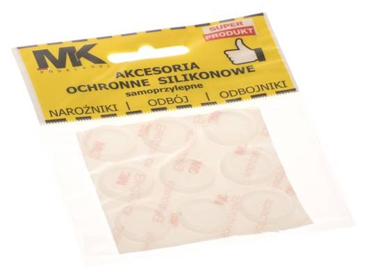 Odbojniki silikonowe transparentne 20x3mm 9 sztuk