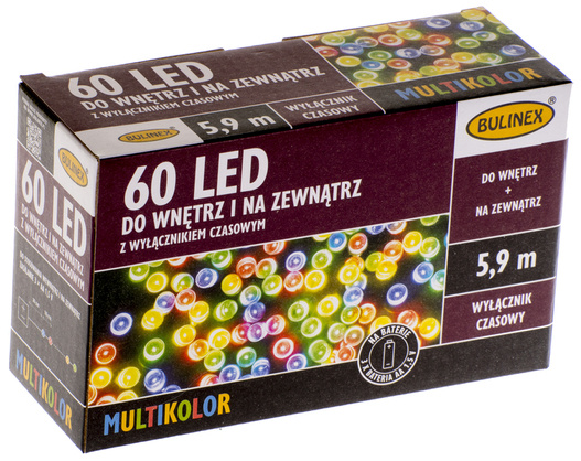 Oświetlenie zewnętrzne 60LED wielokolorowe 5,9m