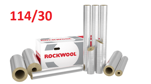 Otulina ROCKWOOL wełna 114/30 ROCKWOOL 800 ALU MB