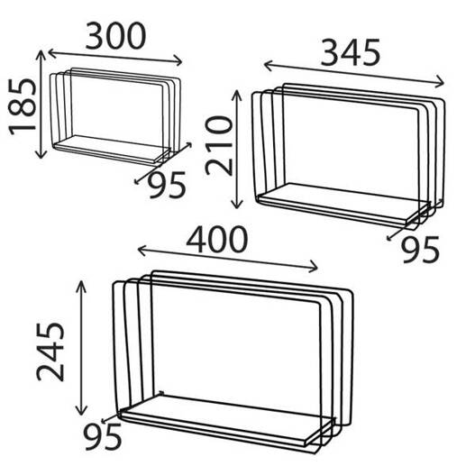 Półka Loft FWL1 400x345x300mm 3 sztuki