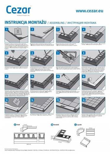 Profil do glazury 32,2x101,8mm Cezar 2m Grafitowy