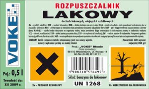 Rozpuszczalnik LAKOWY 0,5l VOKE