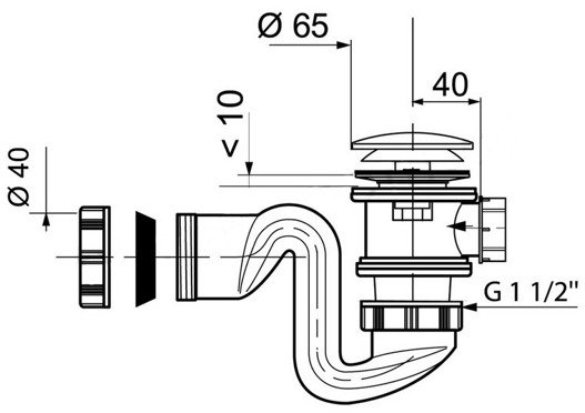 Syfon brodzika fi 50mm klik-klak Tycner