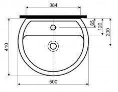 Umywalka REKORD 50x41 z otworem KOŁO
