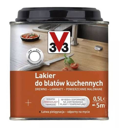 V33 Lakier do blatów kuchennych 0,5l bezbarwny