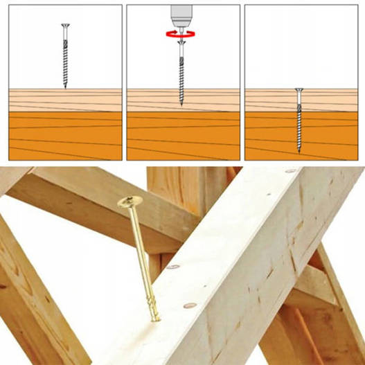 Wkręty ciesielskie do drewna 4x50 TORX 300 szt